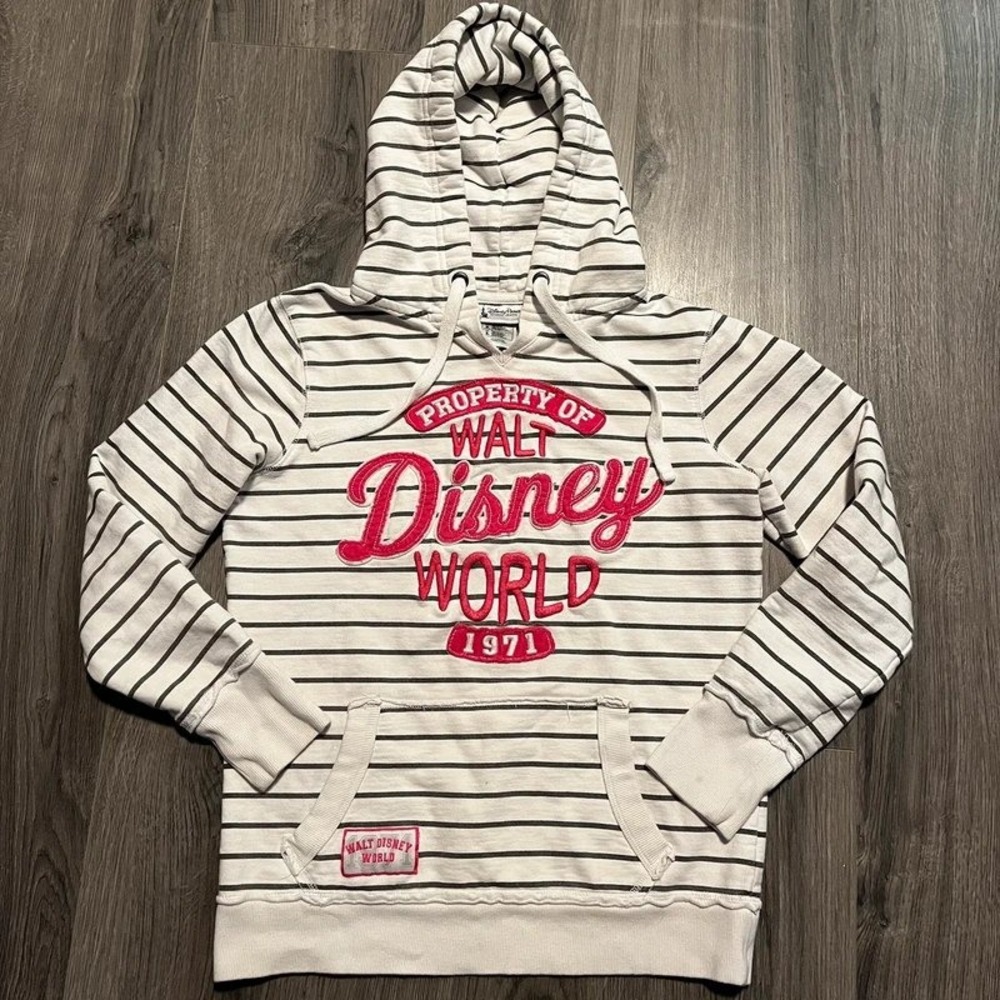 Disney Parks Walt Disney World 1971 Striped Embroidered Hoodie Women's S